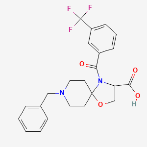 molecular formula C23H23F3N2O4 B6349723 8-Benzyl-4-[3-(trifluoromethyl)benzoyl]-1-oxa-4,8-diazaspiro[4.5]decane-3-carboxylic acid CAS No. 1326811-62-4