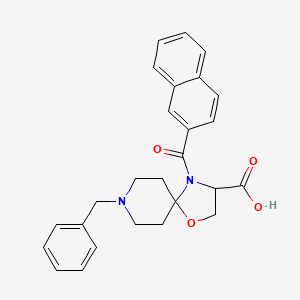8-Benzyl-4-(naphthalene-2-carbonyl)-1-oxa-4,8-diazaspiro[4.5]decane-3-carboxylic acid