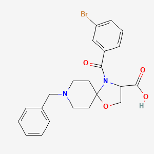 molecular formula C22H23BrN2O4 B6349739 8-Benzyl-4-(3-bromobenzoyl)-1-oxa-4,8-diazaspiro[4.5]decane-3-carboxylic acid CAS No. 1326812-77-4