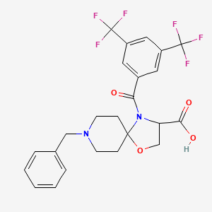 molecular formula C24H22F6N2O4 B6349741 8-Benzyl-4-[3,5-bis(trifluoromethyl)benzoyl]-1-oxa-4,8-diazaspiro[4.5]decane-3-carboxylic acid CAS No. 1326811-04-4