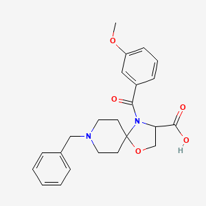 molecular formula C23H26N2O5 B6349761 8-Benzyl-4-(3-methoxybenzoyl)-1-oxa-4,8-diazaspiro[4.5]decane-3-carboxylic acid CAS No. 1326810-35-8