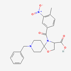 molecular formula C23H25N3O6 B6349762 8-Benzyl-4-(4-methyl-3-nitrobenzoyl)-1-oxa-4,8-diazaspiro[4.5]decane-3-carboxylic acid CAS No. 1326810-04-1