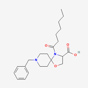 molecular formula C22H32N2O4 B6349767 8-Benzyl-4-heptanoyl-1-oxa-4,8-diazaspiro[4.5]decane-3-carboxylic acid CAS No. 1326808-54-1