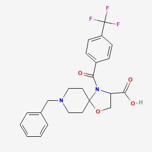 molecular formula C23H23F3N2O4 B6349782 8-Benzyl-4-[4-(trifluoromethyl)benzoyl]-1-oxa-4,8-diazaspiro[4.5]decane-3-carboxylic acid CAS No. 1326810-09-6