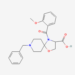 molecular formula C23H26N2O5 B6349790 8-Benzyl-4-(2-methoxybenzoyl)-1-oxa-4,8-diazaspiro[4.5]decane-3-carboxylic acid CAS No. 1326808-86-9