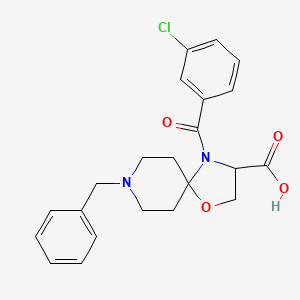 molecular formula C22H23ClN2O4 B6349793 8-Benzyl-4-(3-chlorobenzoyl)-1-oxa-4,8-diazaspiro[4.5]decane-3-carboxylic acid CAS No. 1326809-23-7