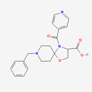 molecular formula C21H23N3O4 B6349799 8-Benzyl-4-(pyridine-4-carbonyl)-1-oxa-4,8-diazaspiro[4.5]decane-3-carboxylic acid CAS No. 1326810-37-0