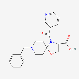8-Benzyl-4-(pyridine-3-carbonyl)-1-oxa-4,8-diazaspiro[4.5]decane-3-carboxylic acid