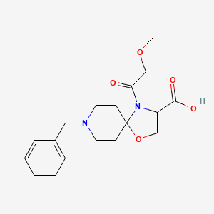 molecular formula C18H24N2O5 B6349808 8-Benzyl-4-(2-methoxyacetyl)-1-oxa-4,8-diazaspiro[4.5]decane-3-carboxylic acid CAS No. 1326813-36-8