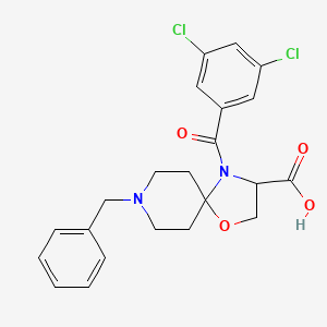 molecular formula C22H22Cl2N2O4 B6349812 8-Benzyl-4-(3,5-dichlorobenzoyl)-1-oxa-4,8-diazaspiro[4.5]decane-3-carboxylic acid CAS No. 1326808-91-6