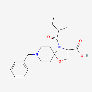 molecular formula C20H28N2O4 B6349815 8-Benzyl-4-(2-methylbutanoyl)-1-oxa-4,8-diazaspiro[4.5]decane-3-carboxylic acid CAS No. 1326808-55-2
