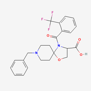 molecular formula C23H23F3N2O4 B6349839 8-Benzyl-4-[2-(trifluoromethyl)benzoyl]-1-oxa-4,8-diazaspiro[4.5]decane-3-carboxylic acid CAS No. 1326810-42-7