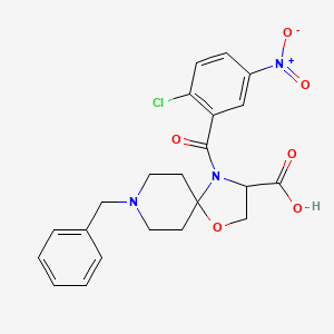 molecular formula C22H22ClN3O6 B6349850 8-Benzyl-4-(2-chloro-5-nitrobenzoyl)-1-oxa-4,8-diazaspiro[4.5]decane-3-carboxylic acid CAS No. 1326813-68-6