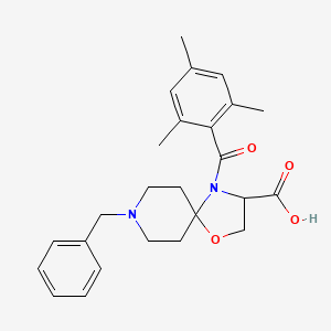 molecular formula C25H30N2O4 B6349863 8-Benzyl-4-(2,4,6-trimethylbenzoyl)-1-oxa-4,8-diazaspiro[4.5]decane-3-carboxylic acid CAS No. 1326810-48-3