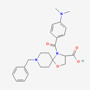 8-Benzyl-4-[4-(dimethylamino)benzoyl]-1-oxa-4,8-diazaspiro[4.5]decane-3-carboxylic acid