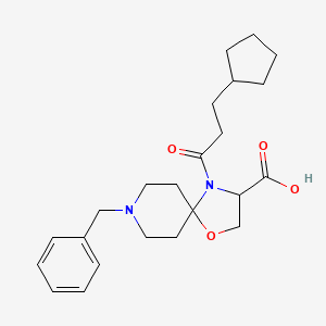 8-Benzyl-4-(3-cyclopentylpropanoyl)-1-oxa-4,8-diazaspiro[4.5]decane-3-carboxylic acid