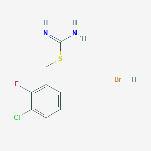 {[(3-Chloro-2-fluorophenyl)methyl]sulfanyl}methanimidamide hydrobromide