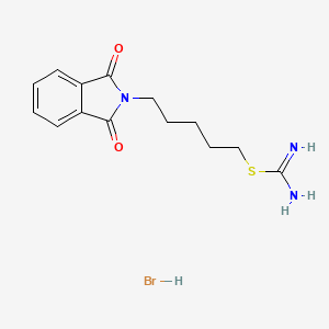 {[5-(1,3-Dioxo-2,3-dihydro-1H-isoindol-2-yl)pentyl]sulfanyl}methanimidamide hydrobromide