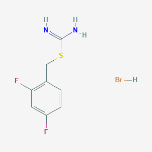molecular formula C8H9BrF2N2S B6349921 {[(2,4-Difluorophenyl)methyl]sulfanyl}methanimidamide hydrobromide CAS No. 1326815-72-8