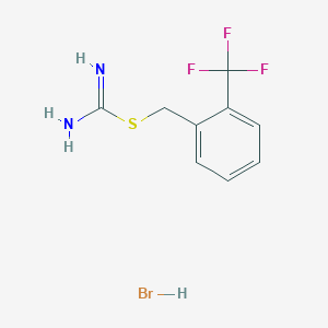 ({[2-(Trifluoromethyl)phenyl]methyl}sulfanyl)methanimidamide hydrobromide