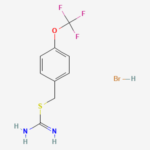 ({[4-(Trifluoromethoxy)phenyl]methyl}sulfanyl)methanimidamide hydrobromide