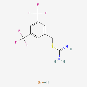 ({[3,5-Bis(trifluoromethyl)phenyl]methyl}sulfanyl)methanimidamide hydrobromide