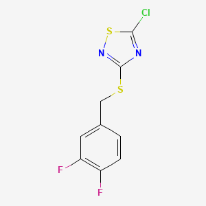 molecular formula C9H5ClF2N2S2 B6349958 5-Chloro-3-{[(3,4-difluorophenyl)methyl]sulfanyl}-1,2,4-thiadiazole CAS No. 1326812-58-1