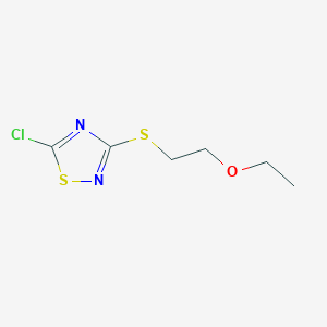 molecular formula C6H9ClN2OS2 B6349971 5-Chloro-3-[(2-ethoxyethyl)sulfanyl]-1,2,4-thiadiazole CAS No. 91912-00-4