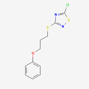molecular formula C11H11ClN2OS2 B6349978 5-Chloro-3-[(3-phenoxypropyl)sulfanyl]-1,2,4-thiadiazole CAS No. 1326813-67-5