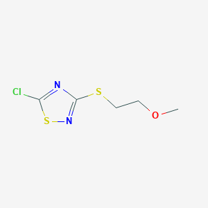 molecular formula C5H7ClN2OS2 B6349991 5-Chloro-3-[(2-methoxyethyl)sulfanyl]-1,2,4-thiadiazole CAS No. 1326813-13-1