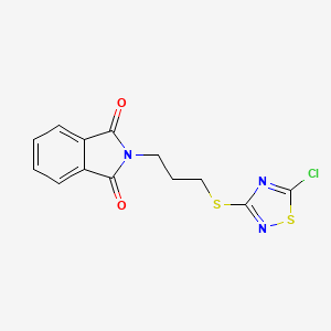 molecular formula C13H10ClN3O2S2 B6350005 2-{3-[(5-Chloro-1,2,4-thiadiazol-3-yl)sulfanyl]propyl}-2,3-dihydro-1H-isoindole-1,3-dione CAS No. 1326815-16-0