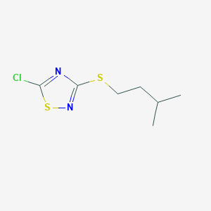 molecular formula C7H11ClN2S2 B6350015 5-Chloro-3-[(3-methylbutyl)sulfanyl]-1,2,4-thiadiazole CAS No. 89893-29-8
