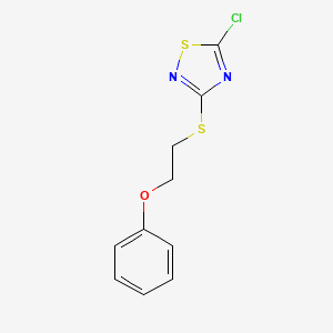 molecular formula C10H9ClN2OS2 B6350019 5-Chloro-3-[(2-phenoxyethyl)sulfanyl]-1,2,4-thiadiazole CAS No. 1326811-27-1