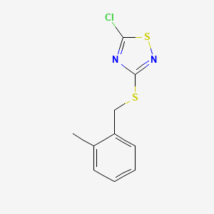 molecular formula C10H9ClN2S2 B6350030 5-Chloro-3-{[(2-methylphenyl)methyl]sulfanyl}-1,2,4-thiadiazole CAS No. 1326814-53-2