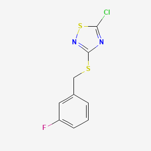 molecular formula C9H6ClFN2S2 B6350038 5-Chloro-3-{[(3-fluorophenyl)methyl]sulfanyl}-1,2,4-thiadiazole CAS No. 1326813-27-7