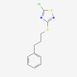 molecular formula C11H11ClN2S2 B6350047 5-Chloro-3-[(3-phenylpropyl)sulfanyl]-1,2,4-thiadiazole CAS No. 1326813-92-6