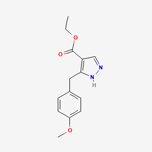 Ethyl 5-[(4-methoxyphenyl)methyl]-1H-pyrazole-4-carboxylate