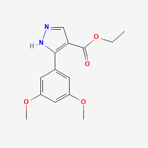 molecular formula C14H16N2O4 B6350065 Ethyl 5-(3,5-dimethoxyphenyl)-1H-pyrazole-4-carboxylate CAS No. 66129-85-9