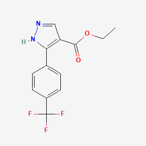 molecular formula C13H11F3N2O2 B6350070 Ethyl 5-[4-(trifluoromethyl)phenyl]-1H-pyrazole-4-carboxylate CAS No. 1017785-30-6