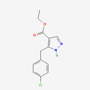molecular formula C13H13ClN2O2 B6350073 Ethyl 5-[(4-chlorophenyl)methyl]-1H-pyrazole-4-carboxylate CAS No. 2282763-95-3