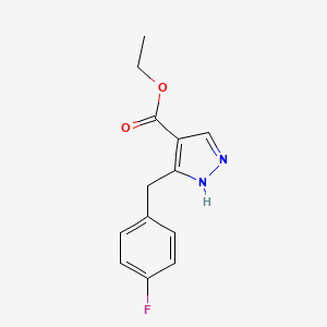 molecular formula C13H13FN2O2 B6350077 Ethyl 5-[(4-fluorophenyl)methyl]-1H-pyrazole-4-carboxylate CAS No. 2282712-31-4