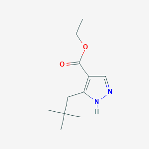 molecular formula C11H18N2O2 B6350085 Ethyl 5-(2,2-dimethylpropyl)-1H-pyrazole-4-carboxylate CAS No. 2282741-52-8