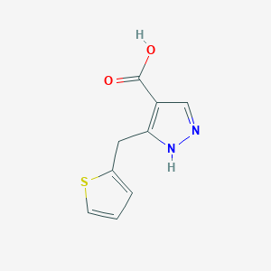 molecular formula C9H8N2O2S B6350095 5-(Thiophen-2-ylmethyl)-1H-pyrazole-4-carboxylic acid CAS No. 2091655-56-8