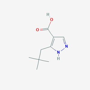 molecular formula C9H14N2O2 B6350101 5-(2,2-Dimethylpropyl)-1H-pyrazole-4-carboxylic acid CAS No. 2091481-70-6