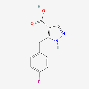 molecular formula C11H9FN2O2 B6350105 5-[(4-Fluorophenyl)methyl]-1H-pyrazole-4-carboxylic acid CAS No. 2091758-58-4