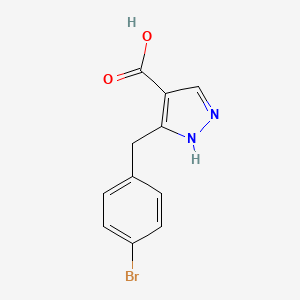 molecular formula C11H9BrN2O2 B6350124 5-[(4-Bromophenyl)methyl]-1H-pyrazole-4-carboxylic acid CAS No. 2090792-84-8
