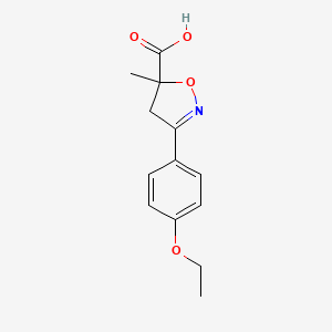 molecular formula C13H15NO4 B6350147 3-(4-Ethoxyphenyl)-5-methyl-4,5-dihydro-1,2-oxazole-5-carboxylic acid CAS No. 1326815-28-4
