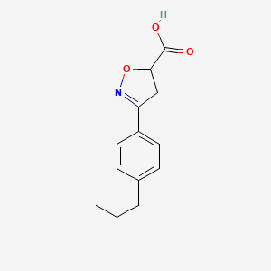 molecular formula C14H17NO3 B6350152 3-[4-(2-Methylpropyl)phenyl]-4,5-dihydro-1,2-oxazole-5-carboxylic acid CAS No. 1326815-35-3