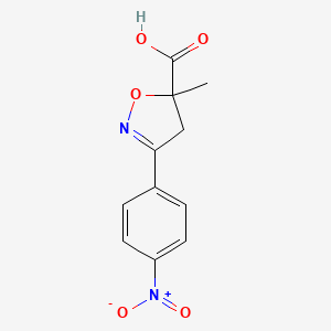 5-Methyl-3-(4-nitrophenyl)-4,5-dihydro-1,2-oxazole-5-carboxylic acid