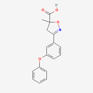 5-Methyl-3-(3-phenoxyphenyl)-4,5-dihydro-1,2-oxazole-5-carboxylic acid